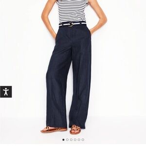 Westbourne Boden Black Linen Wide Leg Trousers